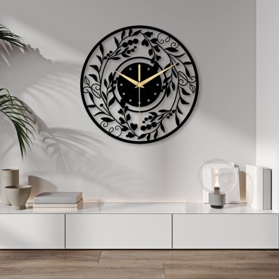 Oversized floral metal wall clock
